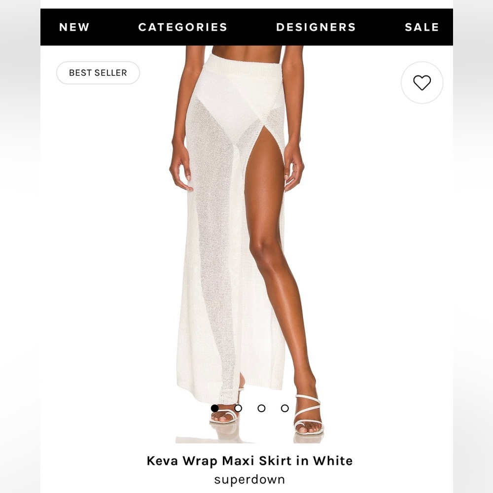 Superdown Keva Wrap Maxi Skirt in White
